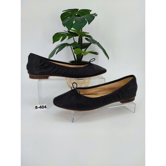 Sam Edelman Women's Meg Black Leather Ballet Flat Shoe Size 8 US - Picture 1 of 8